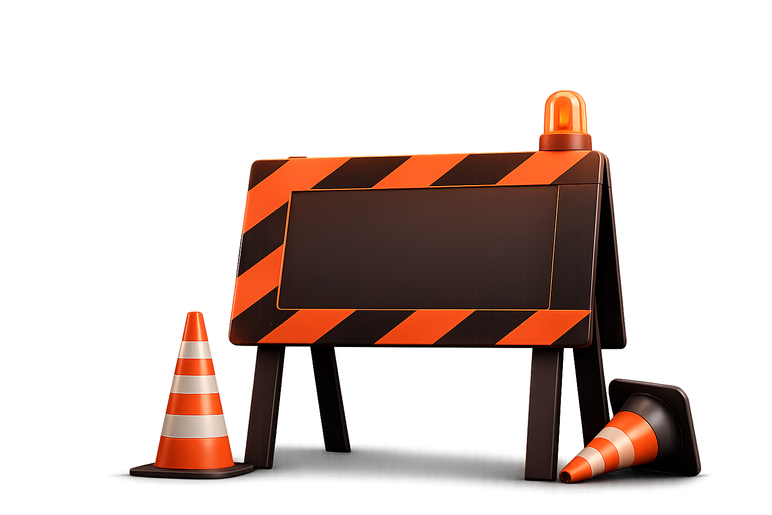 Construction barrier and safety cones